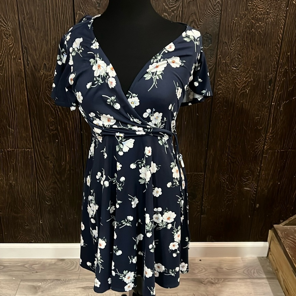 Keagan Faux Wrap Brushed Knit Dress